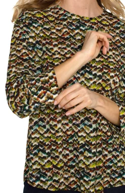 Liverpool Los Angeles Tops-3/4 SLEEVE POPOVER WOVEN BLOUSE Tourmalinemulti