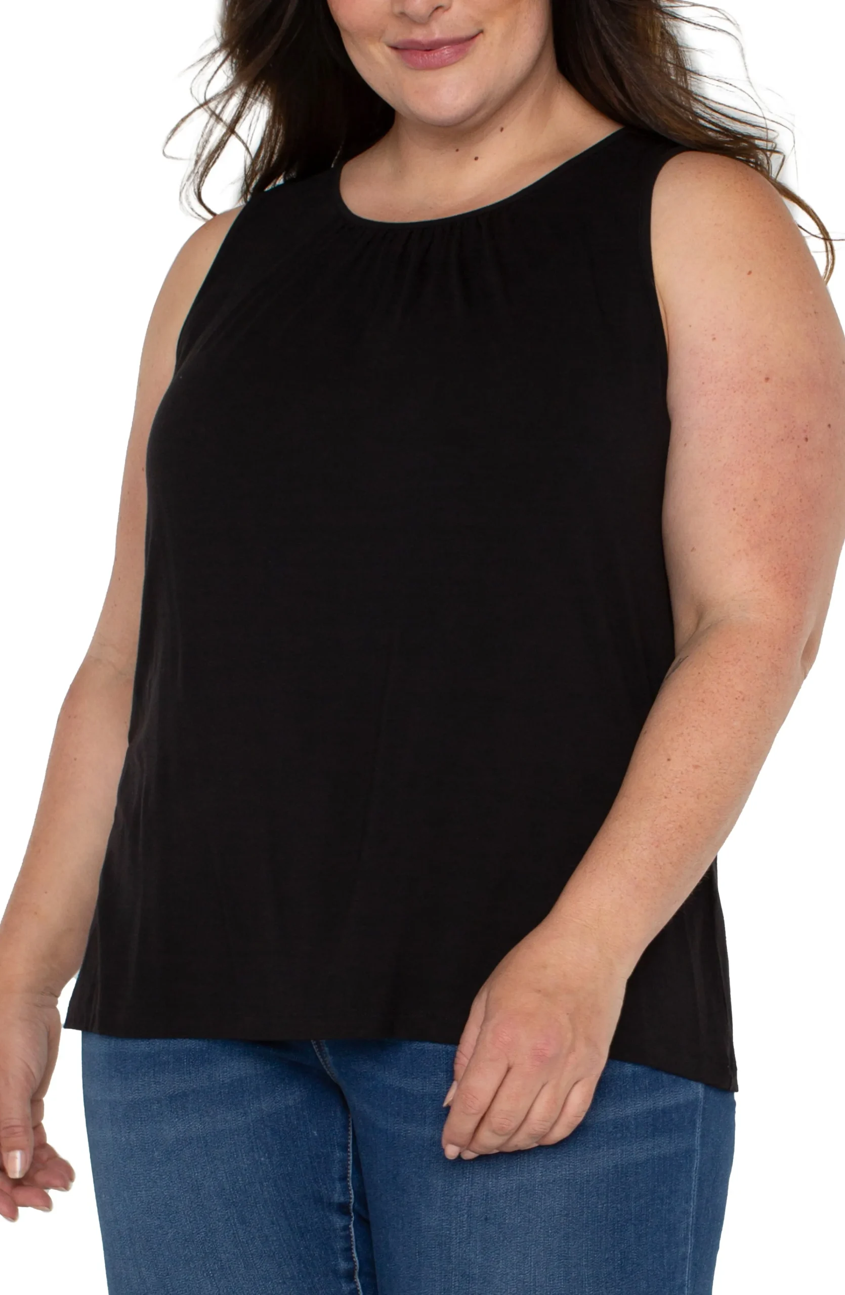Liverpool Los Angeles Tops-A-LINE SLEEVELESS KNIT TOP Black