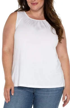 Liverpool Los Angeles Tops-A-LINE SLEEVELESS KNIT TOP White