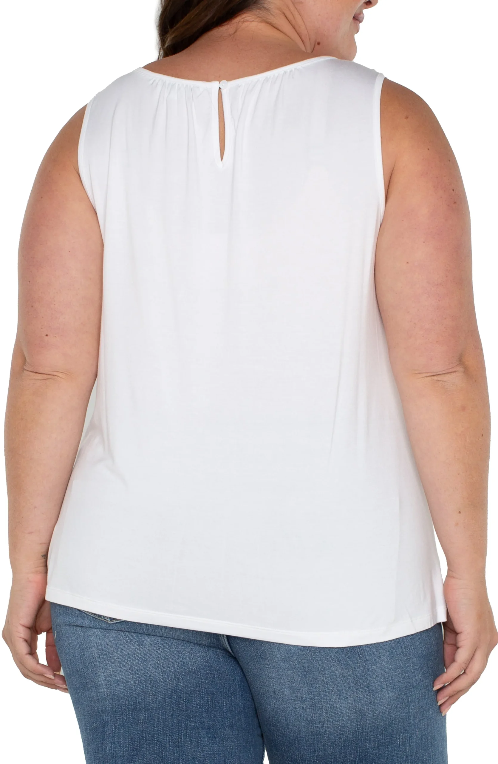 Liverpool Los Angeles Tops-A-LINE SLEEVELESS KNIT TOP White
