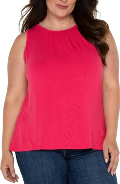 Liverpool Los Angeles Tops-A-LINE SLEEVELESS KNIT TOP Pinkpunch