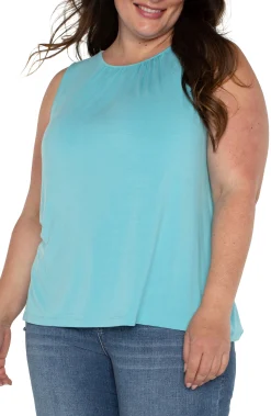 Liverpool Los Angeles Tops-A-LINE SLEEVELESS KNIT TOP Turquoisetide