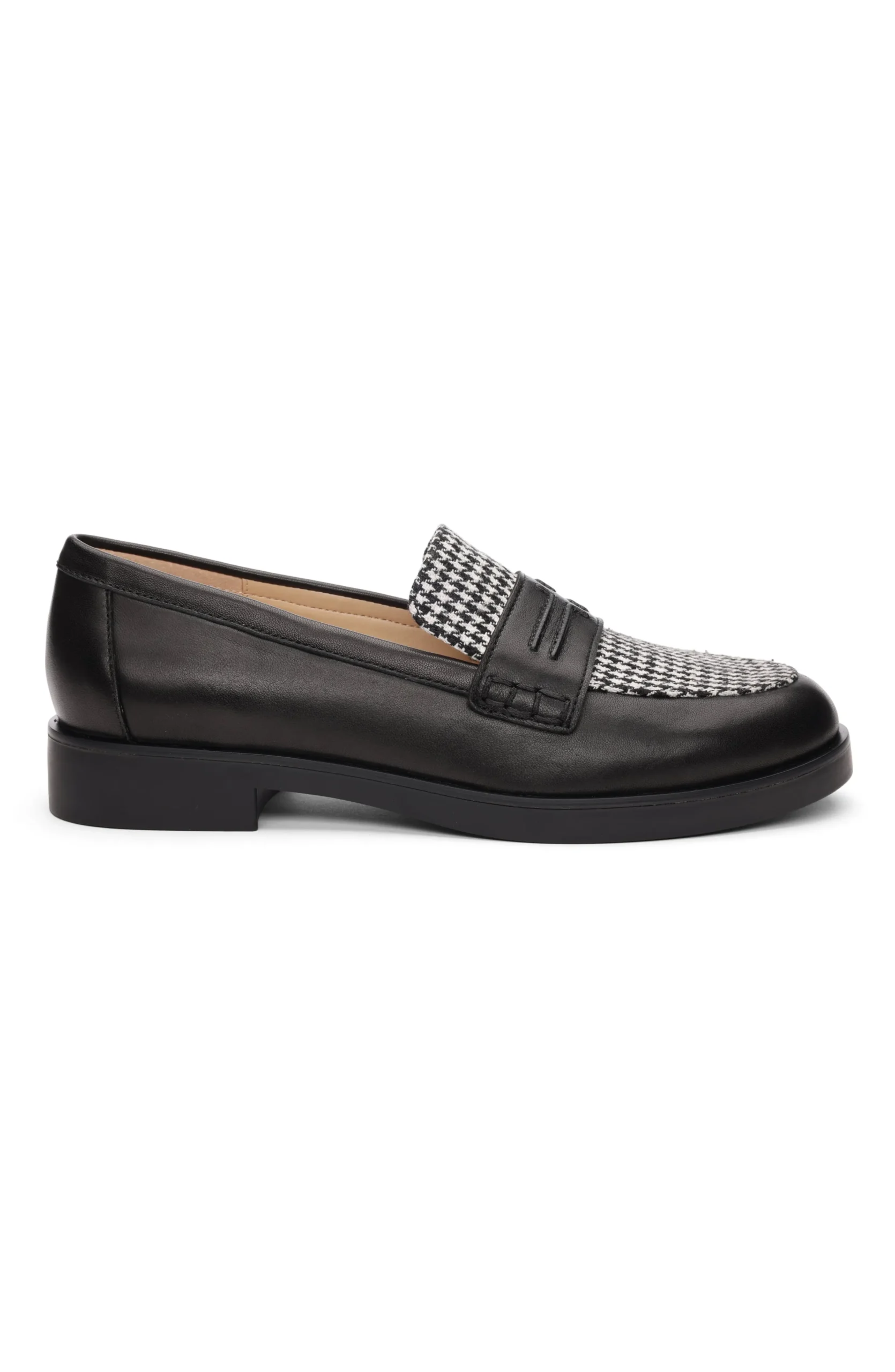 Liverpool Los Angeles Loafers-BALDWIN LEATHER SLIP ON LOAFER Blackwhitehoundstooth