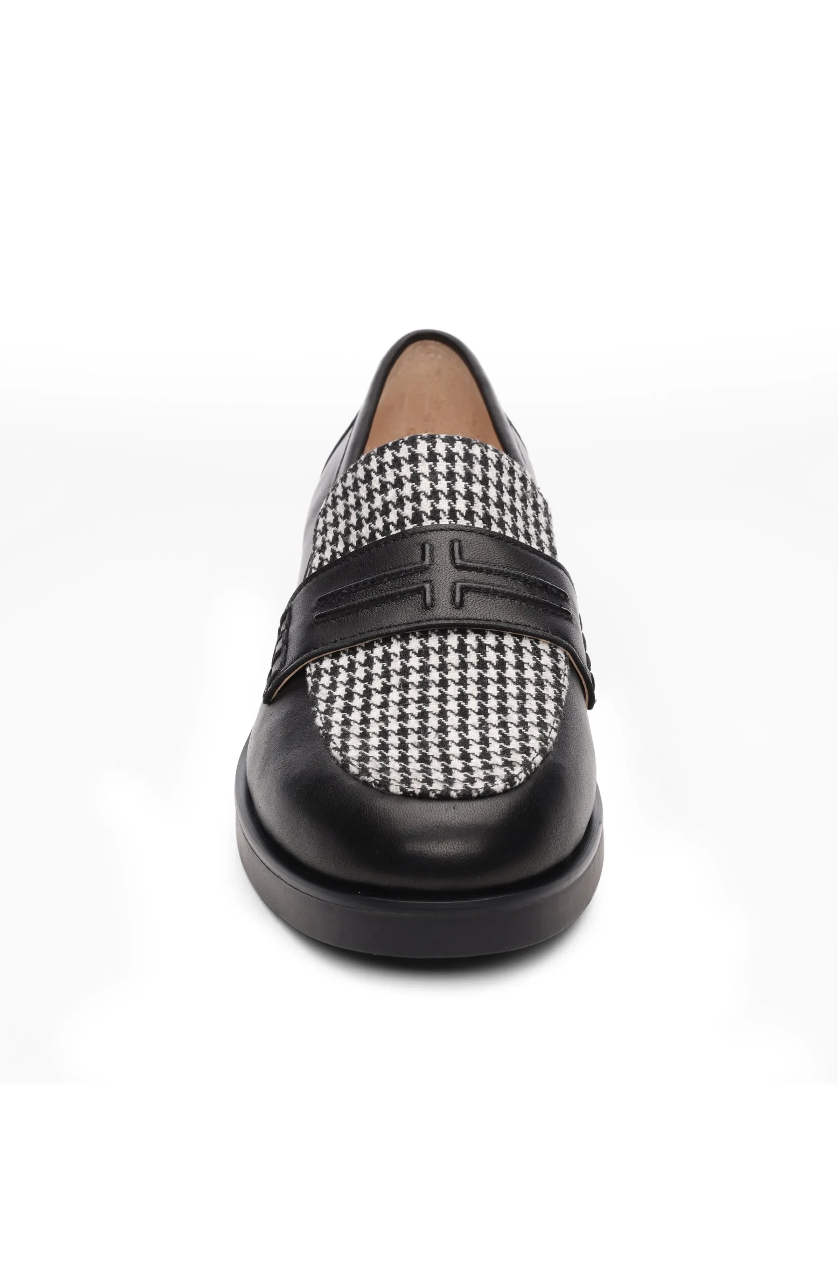 Liverpool Los Angeles Loafers-BALDWIN LEATHER SLIP ON LOAFER Blackwhitehoundstooth