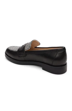 Liverpool Los Angeles Loafers-BALDWIN LEATHER SLIP ON LOAFER Blackwhitehoundstooth