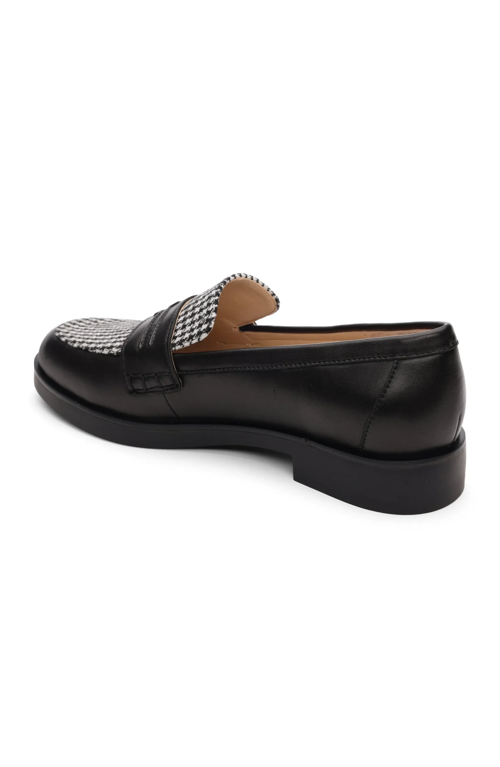 Liverpool Los Angeles Loafers-BALDWIN LEATHER SLIP ON LOAFER Blackwhitehoundstooth
