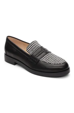 Liverpool Los Angeles Loafers-BALDWIN LEATHER SLIP ON LOAFER Blackwhitehoundstooth