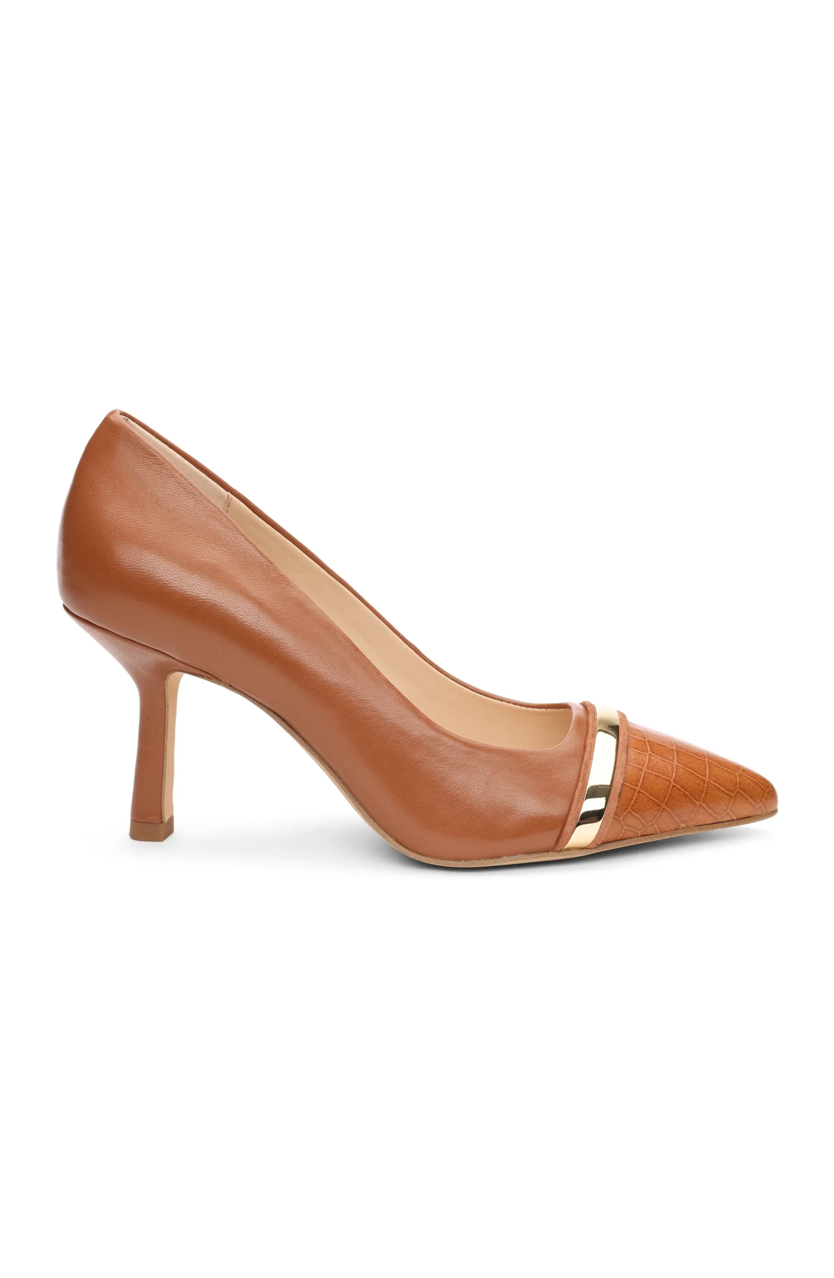 Liverpool Los Angeles Heels-BELAIR PUMP WITH EMBOSSED CROC Luggage