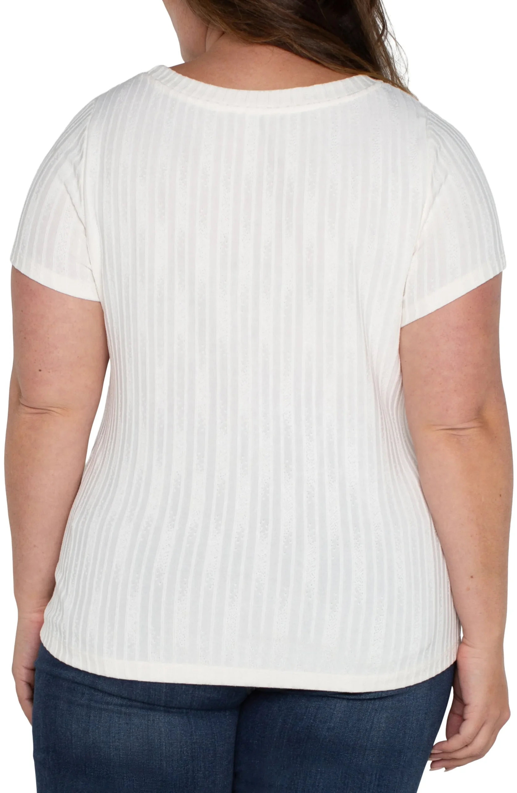 Liverpool Los Angeles Tops-BOAT NECK BABY TEE Frenchcream