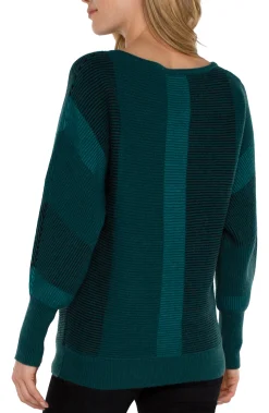 Liverpool Los Angeles Sweaters-BOAT NECK DOLMAN SWEATER Malachitemulti