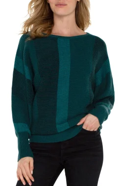 Liverpool Los Angeles Sweaters-BOAT NECK DOLMAN SWEATER Malachitemulti