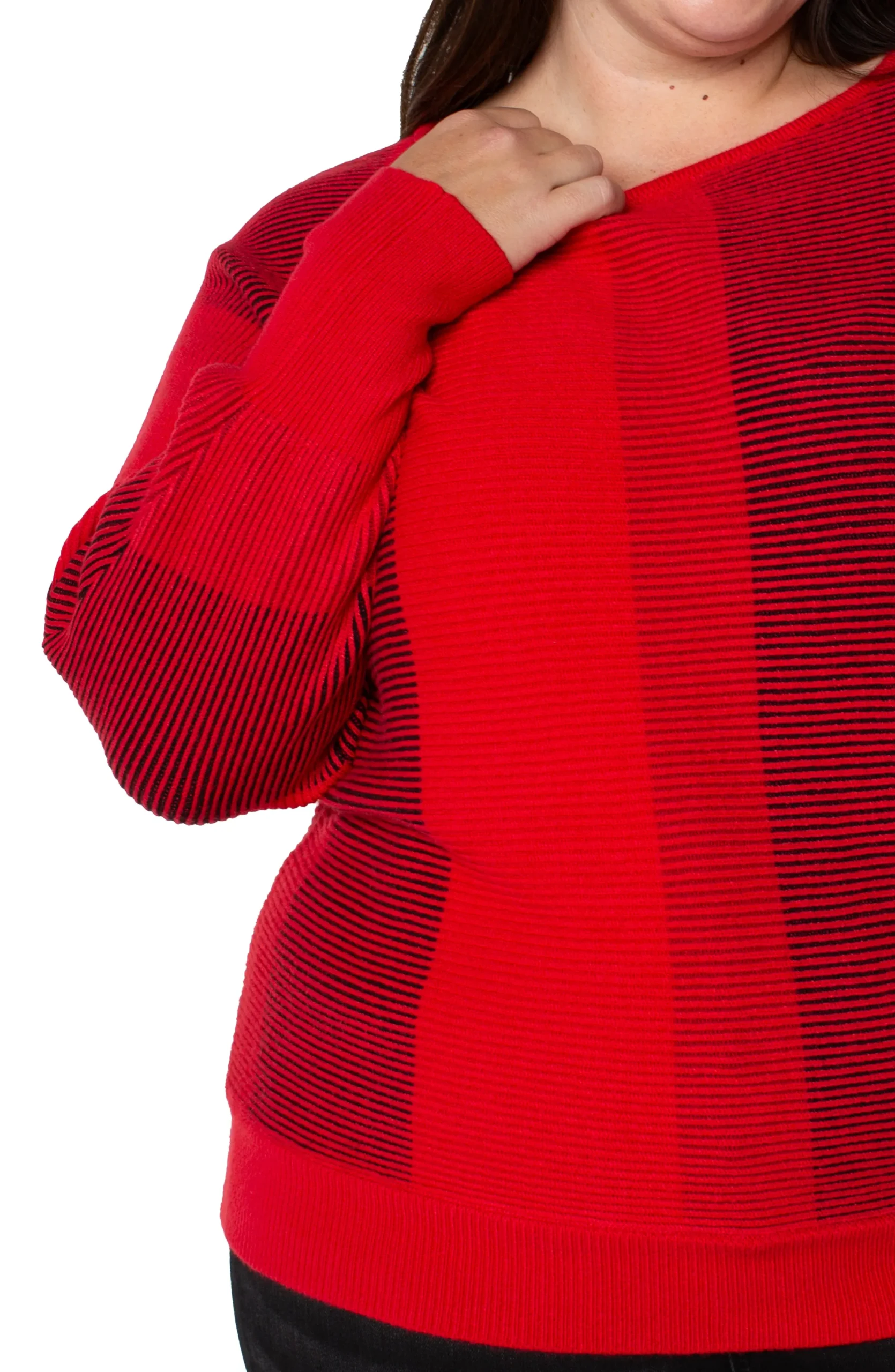 Liverpool Los Angeles Tops-BOAT NECK DOLMAN SWEATER Tangoredmulti