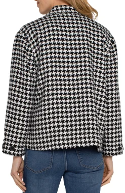 Liverpool Los Angeles Jackets-BOXY SHACKET Blackwhitehoundstooth