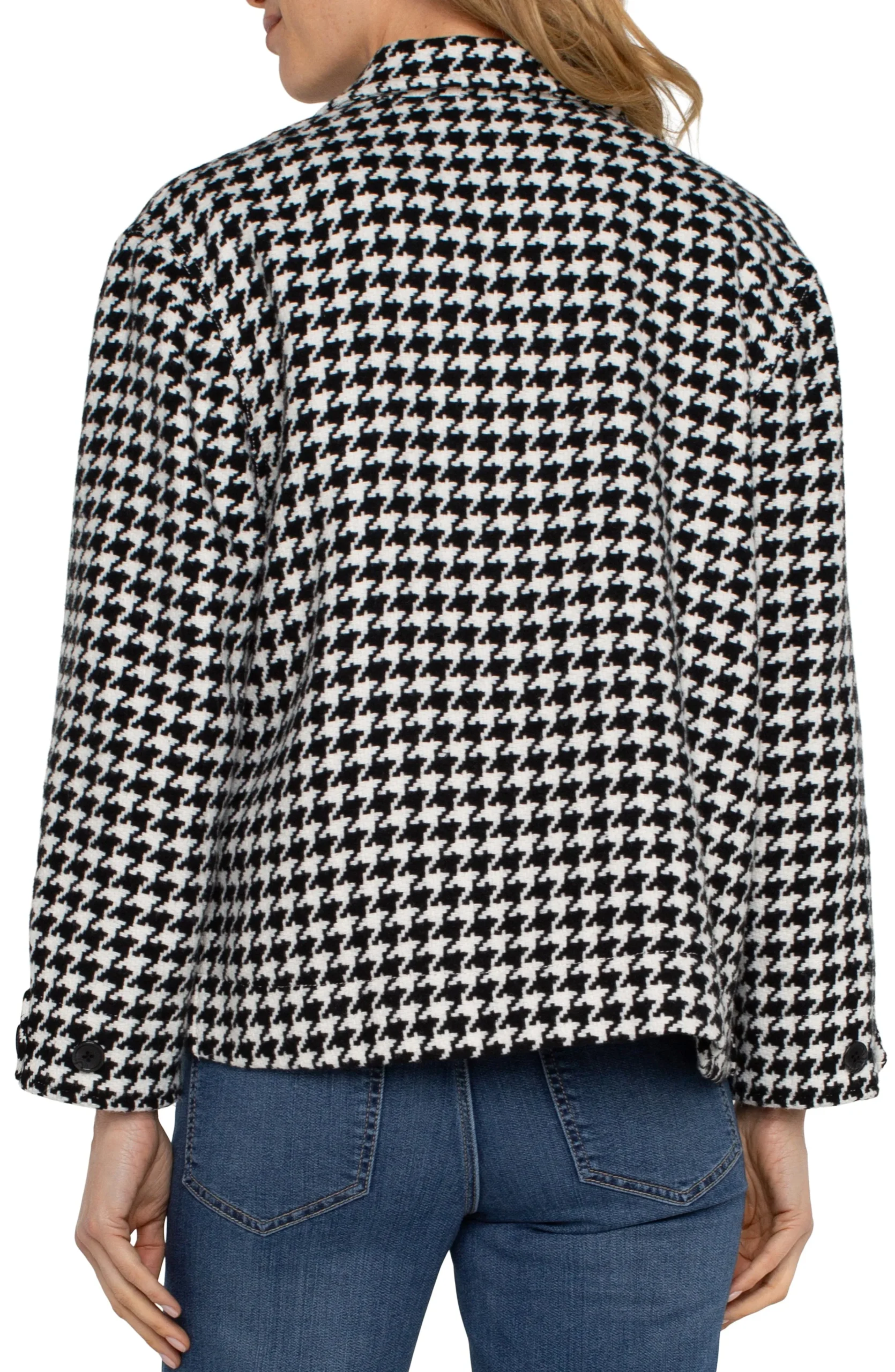 Liverpool Los Angeles Jackets-BOXY SHACKET Blackwhitehoundstooth