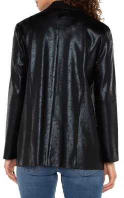 Liverpool Los Angeles Jackets-BOYFRIEND BLAZER Cracklecoatedknit