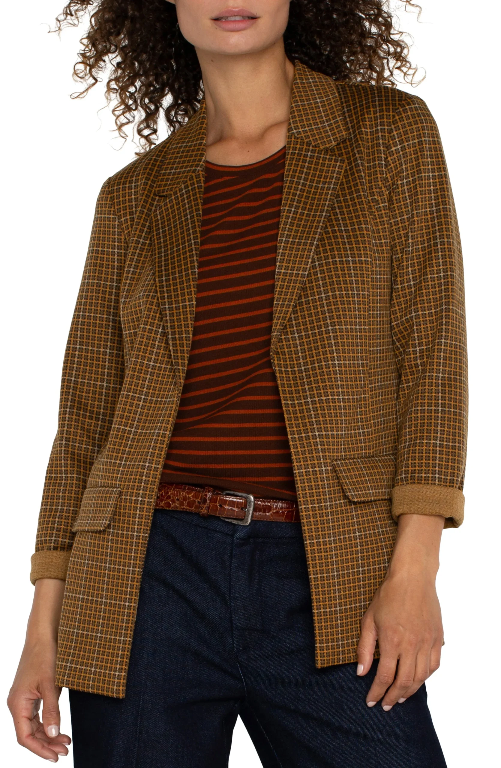 Liverpool Los Angeles Jackets-BOYFRIEND BLAZER Jasperbrownplaid