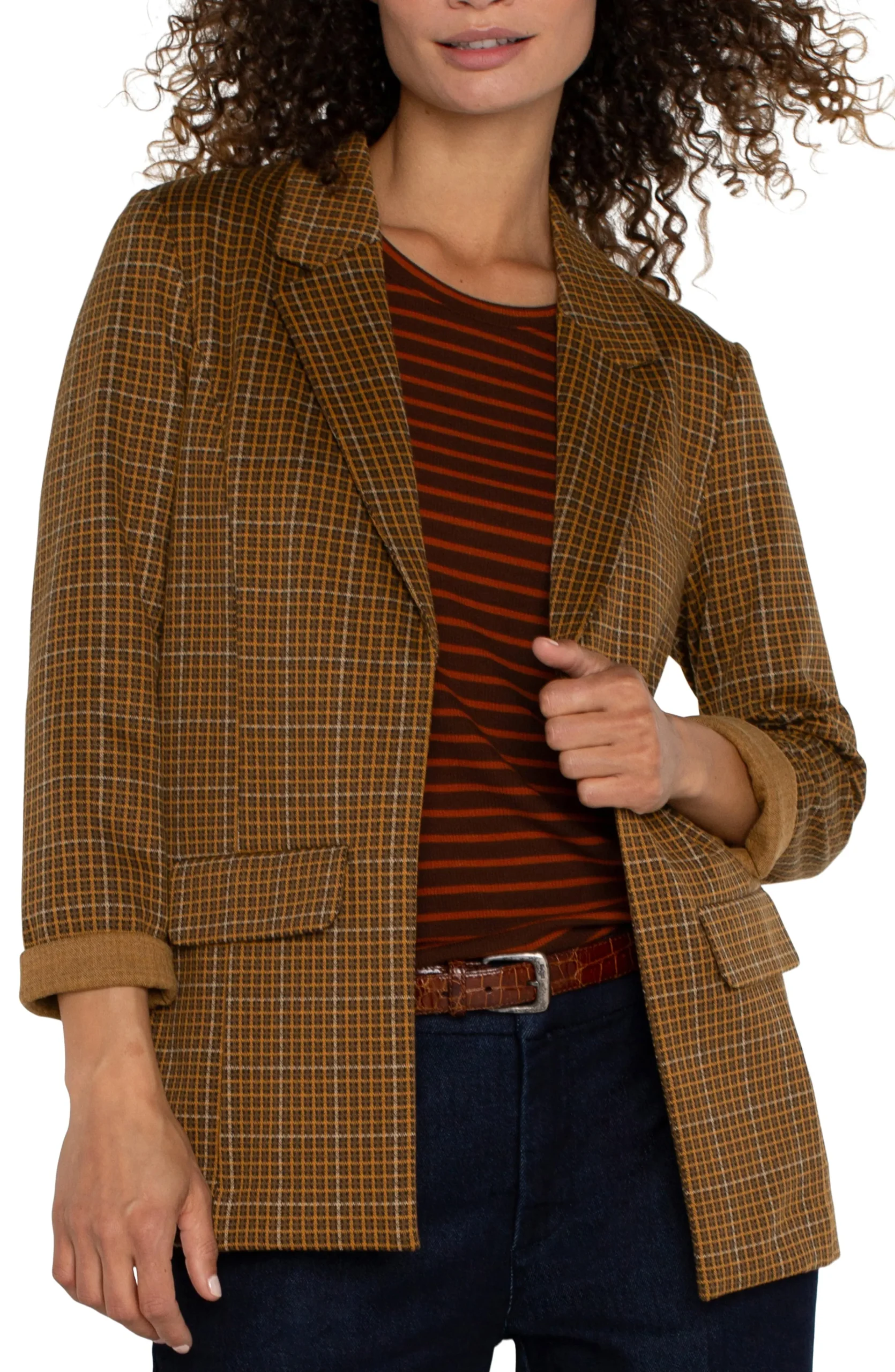 Liverpool Los Angeles Jackets-BOYFRIEND BLAZER Jasperbrownplaid