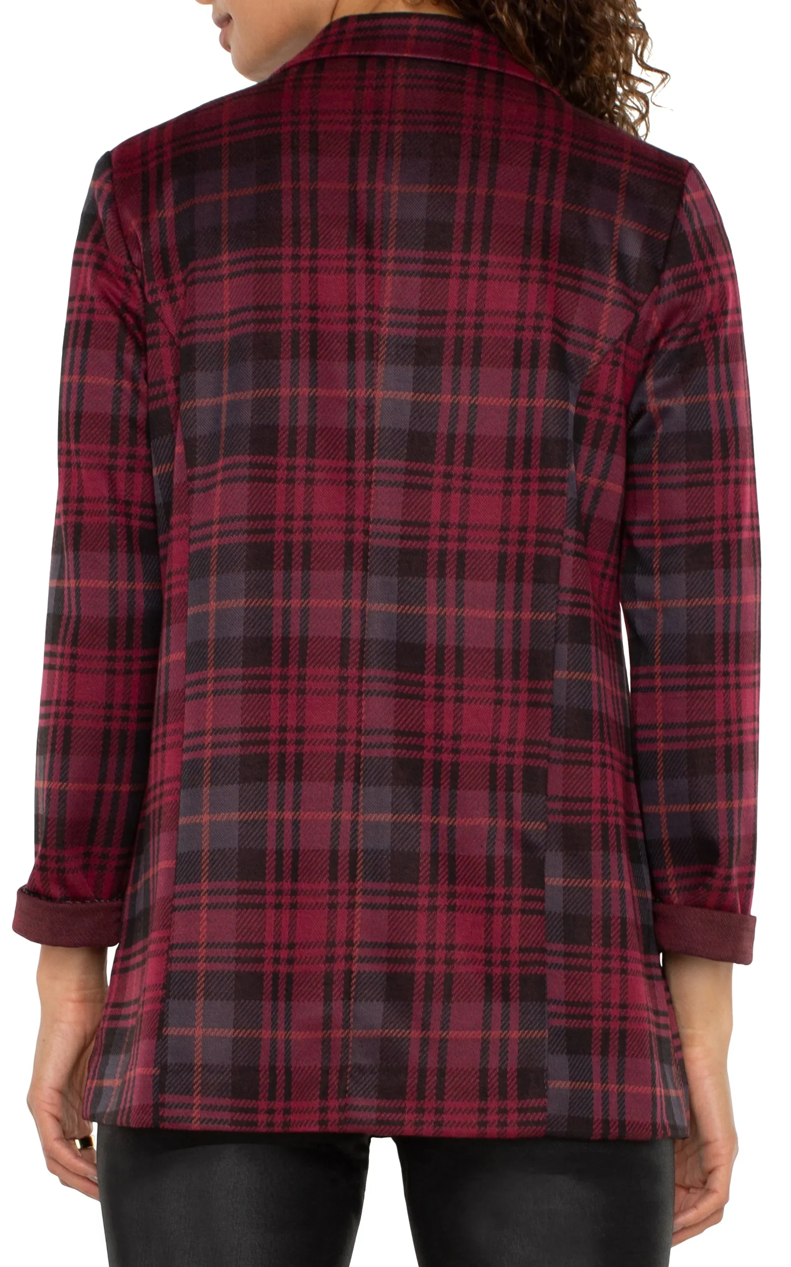 Liverpool Los Angeles Jackets-BOYFRIEND BLAZER Blackberrytartanplaid