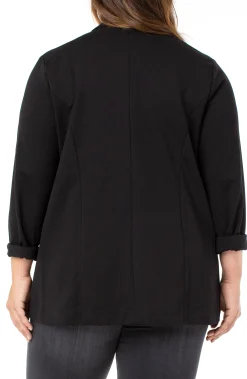 Liverpool Los Angeles Jackets-BOYFRIEND BLAZER WITH PRINCESS DART SUPER STRETCH Black