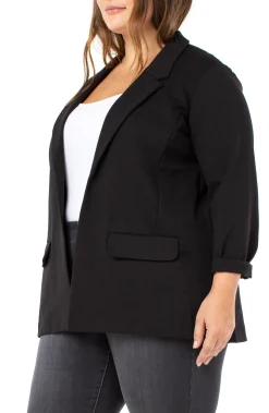 Liverpool Los Angeles Jackets-BOYFRIEND BLAZER WITH PRINCESS DART SUPER STRETCH Black