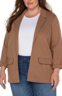 Liverpool Los Angeles Jackets-BOYFRIEND BLAZER WITH PRINCESS DART Maple