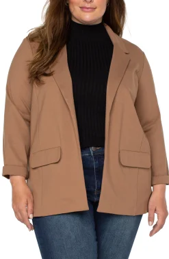 Liverpool Los Angeles Jackets-BOYFRIEND BLAZER WITH PRINCESS DART Maple