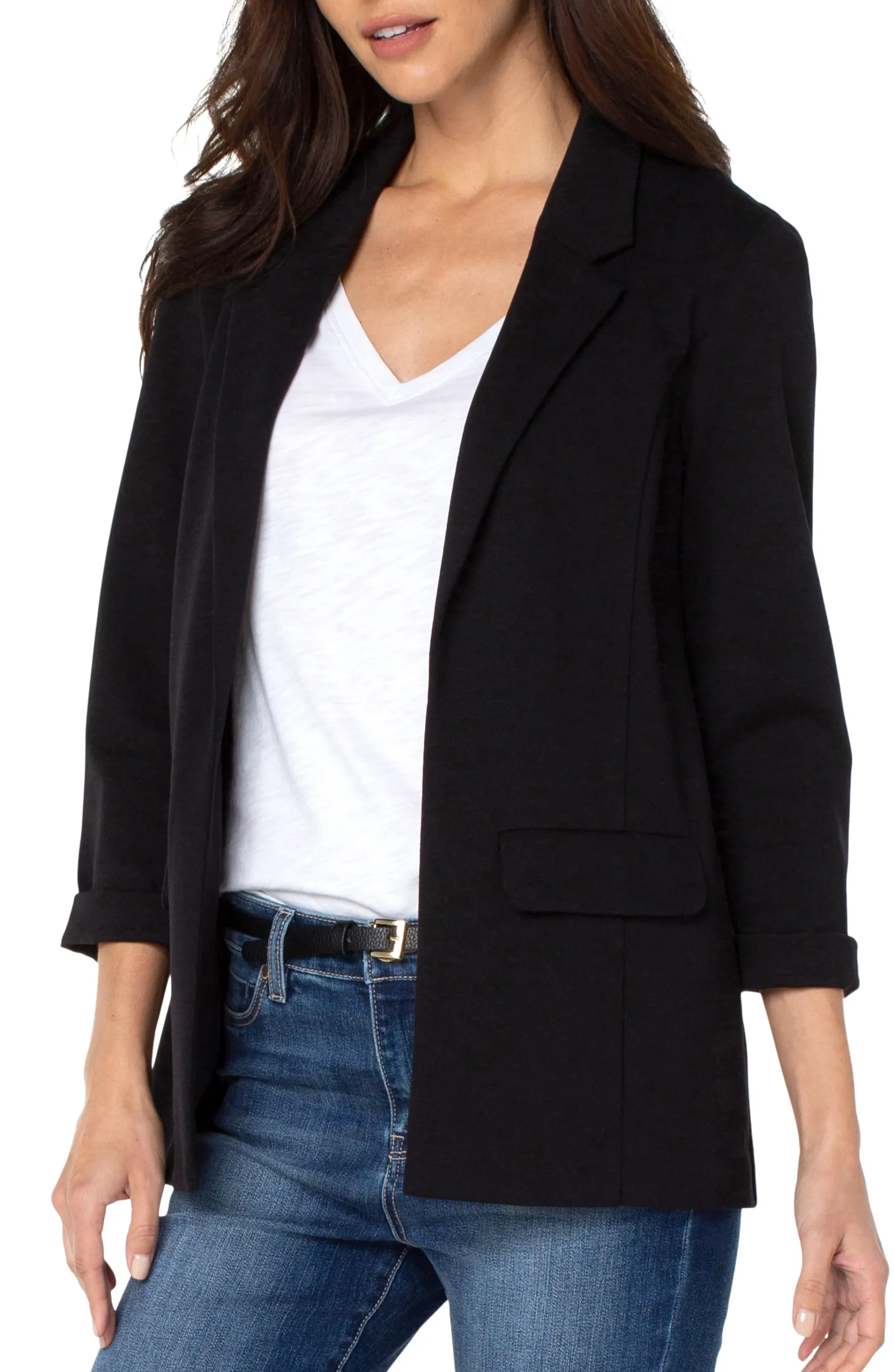 Liverpool Los Angeles Jackets-BOYFRIEND BLAZER WITH PRINCESS DARTS Black