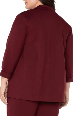 Liverpool Los Angeles Jackets-BOYFRIEND BLAZER WITH PRINCESS DART Bordeaux