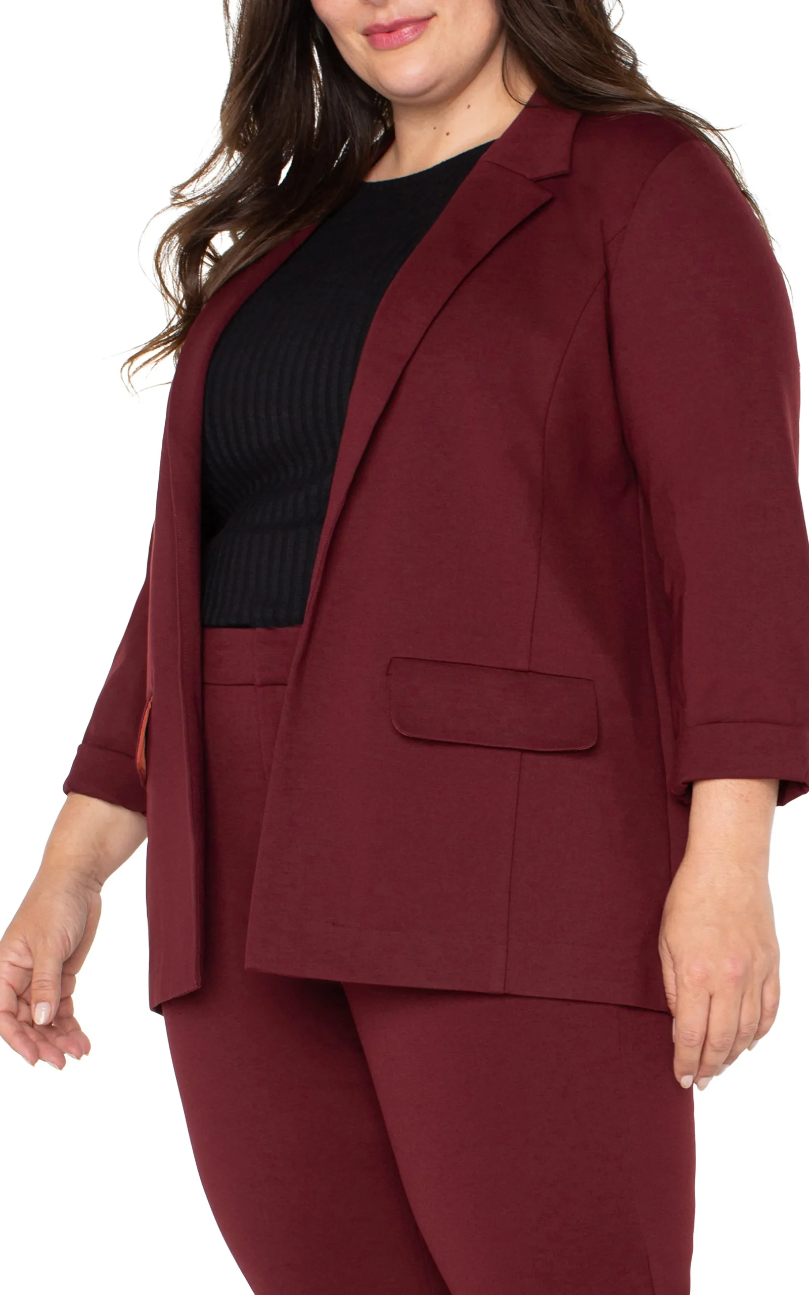 Liverpool Los Angeles Jackets-BOYFRIEND BLAZER WITH PRINCESS DART Bordeaux