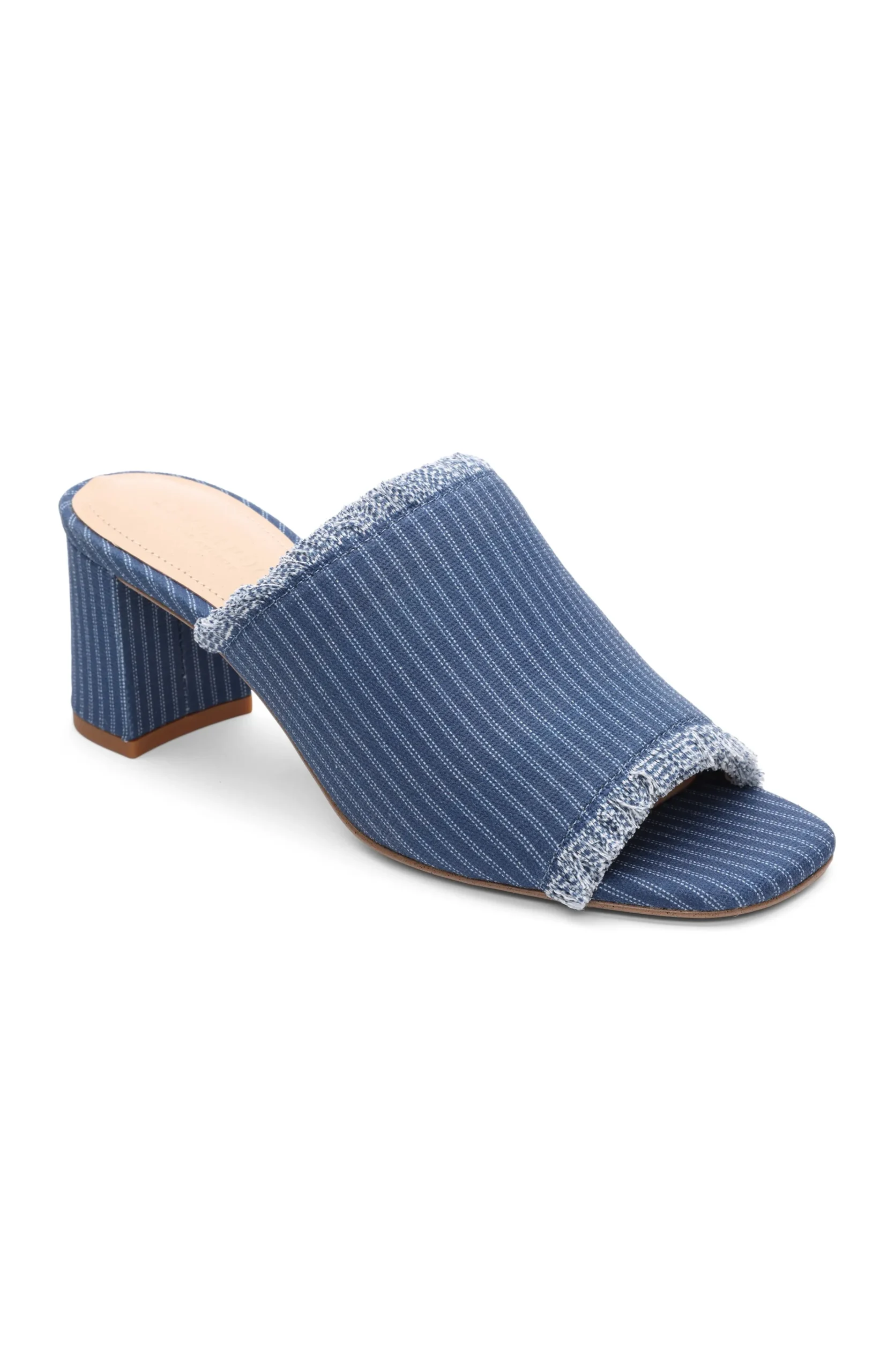 Liverpool Los Angeles Mules-BREA FRINGE DENIM MULE Indigoecru