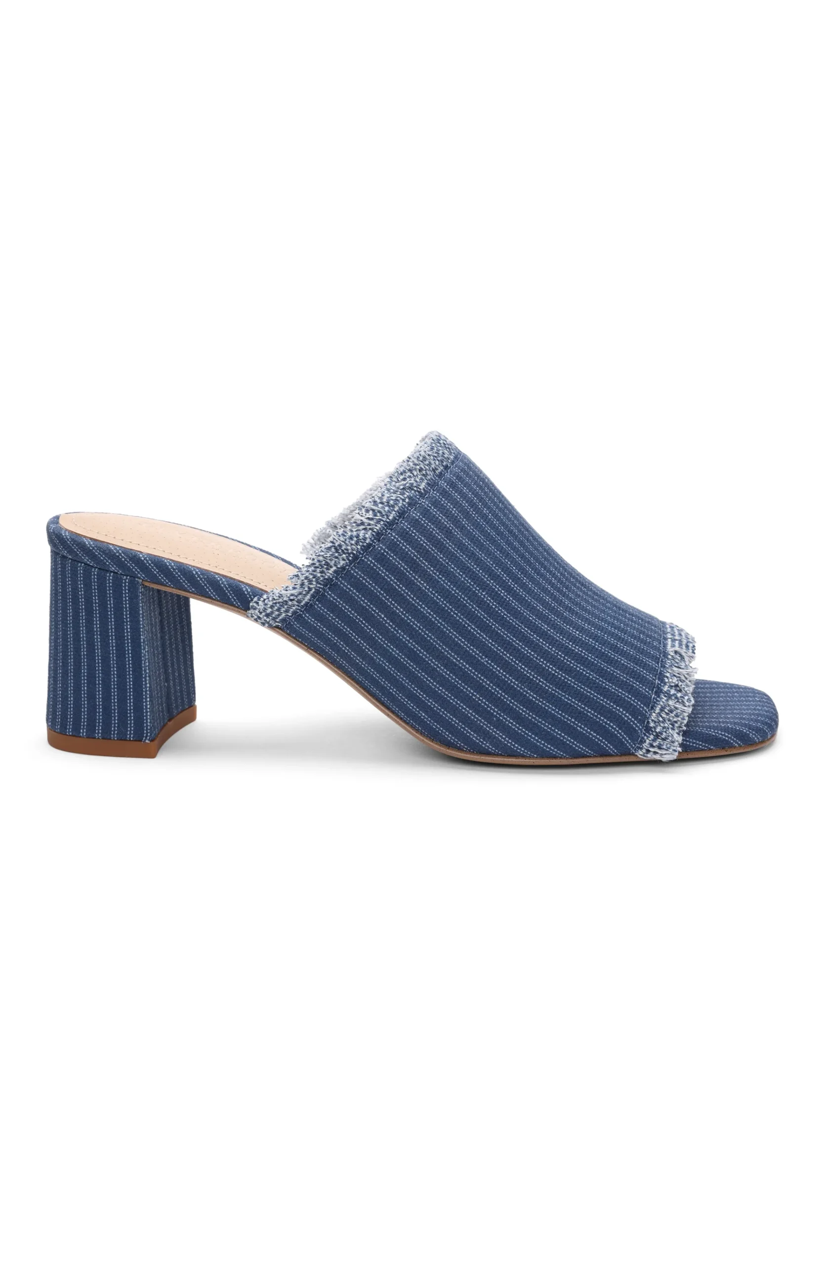 Liverpool Los Angeles Mules-BREA FRINGE DENIM MULE Indigoecru