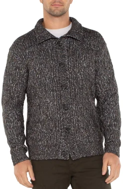 Liverpool Los Angeles Sweaters-BUTTON CARDIGAN SWEATER Olivemulti