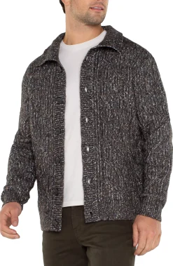 Liverpool Los Angeles Sweaters-BUTTON CARDIGAN SWEATER Olivemulti