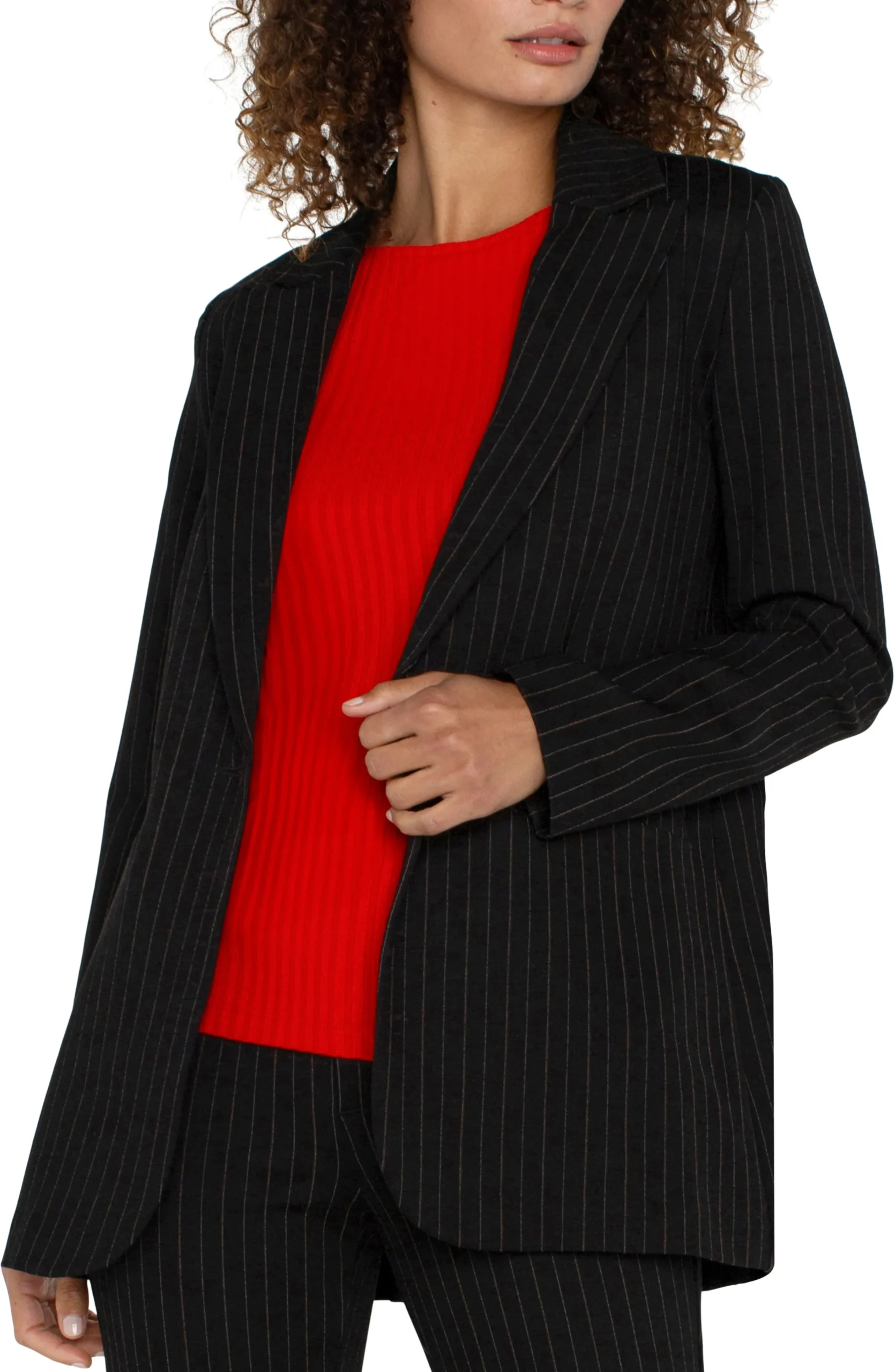Liverpool Los Angeles Jackets-BUTTON FRONT BOYFRIEND BLAZER Blackwhitepinstripe