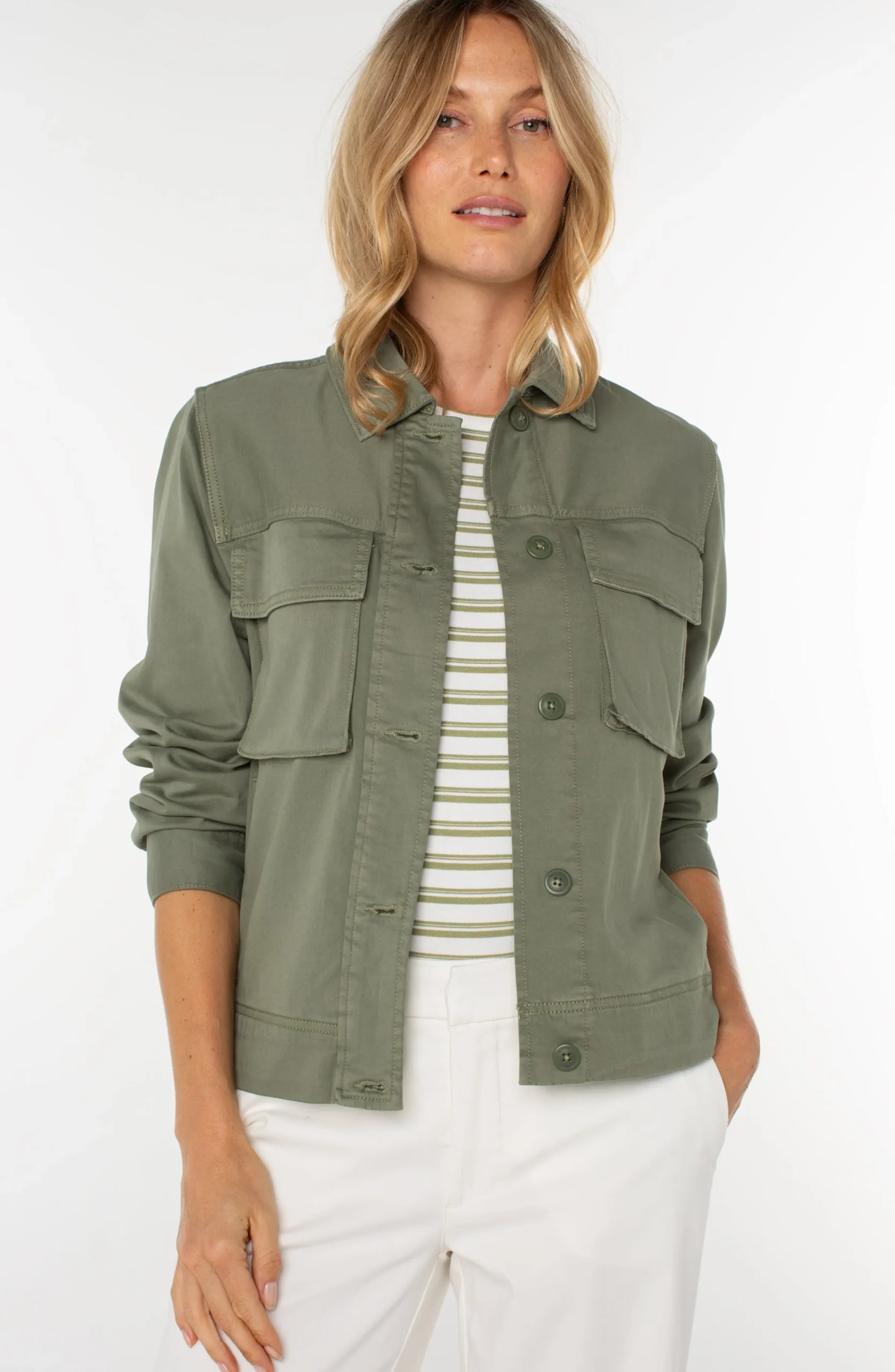 Liverpool Los Angeles Jackets-BUTTON FRONT CARGO JACKET Martiniolive