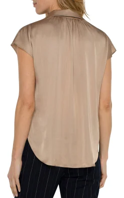 Liverpool Los Angeles Tops-BUTTON FRONT DOLMAN SLEEVE BLOUSE Champagne