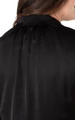 Liverpool Los Angeles Tops-BUTTON FRONT DOLMAN SLEEVE BLOUSE Black