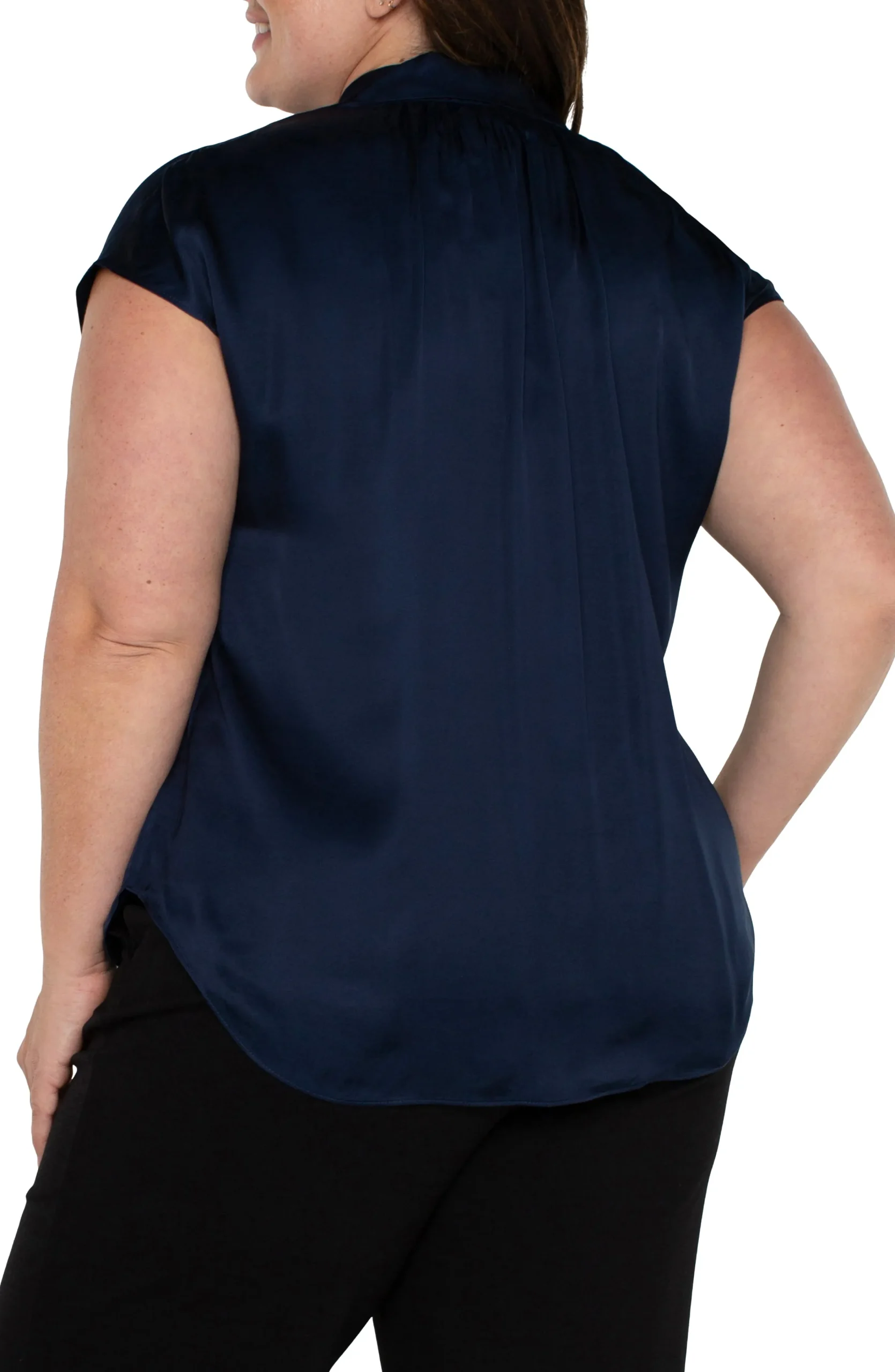 Liverpool Los Angeles Tops-BUTTON FRONT DOLMAN SLEEVE BLOUSE Darknavy
