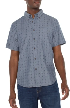 Liverpool Los Angeles Shirts-BUTTON UP SHORT SLEEVE SHIRT Chambraydobby