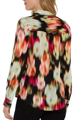 Liverpool Los Angeles Tops-BUTTON UP WOVEN BLOUSE Starrubyfloral