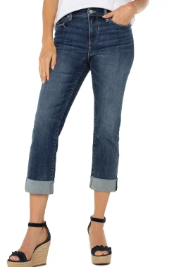 Liverpool Los Angeles Jeans|Crops-CHARLIE CROP WIDE ROLLED CUFF Wells