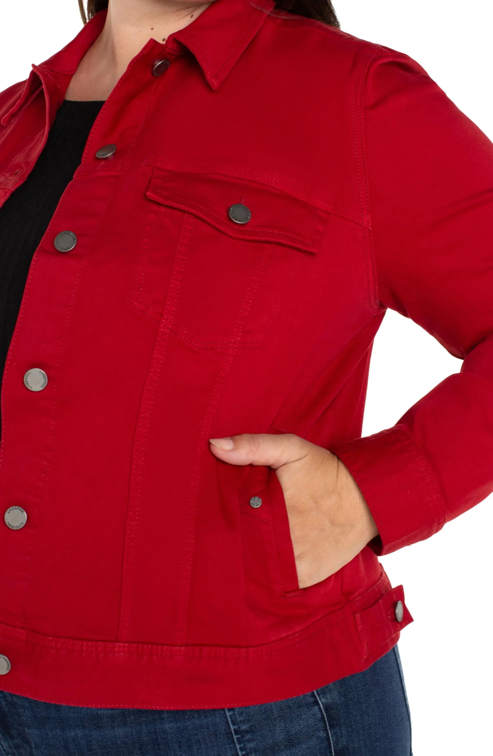 Liverpool Los Angeles Jackets-CLASSIC JEAN JACKET Carnelian