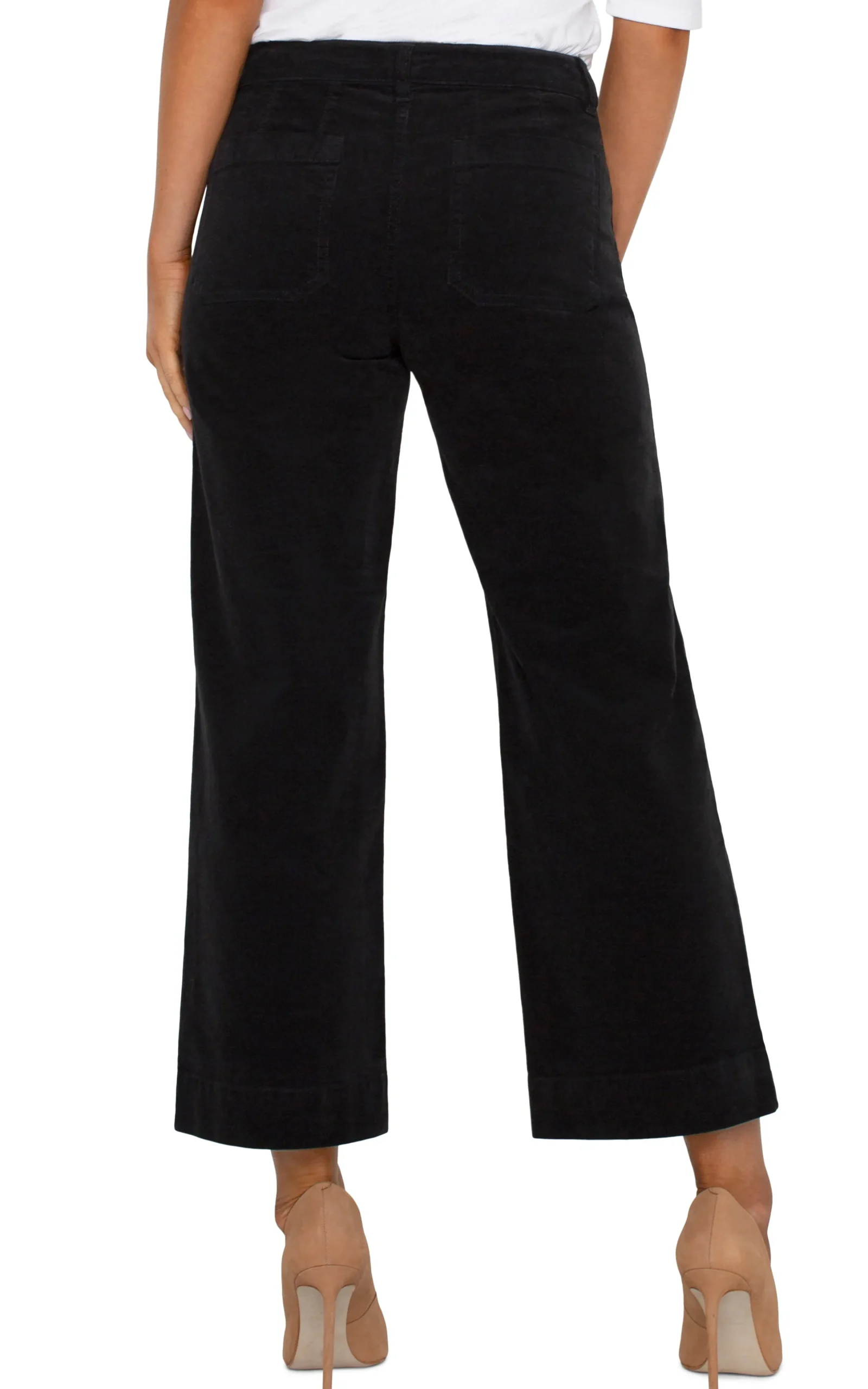 Liverpool Los Angeles Crops|Wide-Leg-CORDUROY CROP WIDE LEG Black
