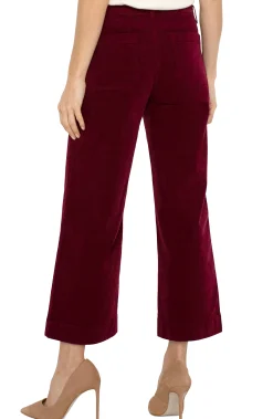 Liverpool Los Angeles Crops|Wide-Leg-CORDUROY CROP WIDE LEG Ruby