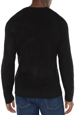 Liverpool Los Angeles Sweaters-CREW NECK RAGLAN SWEATER Black