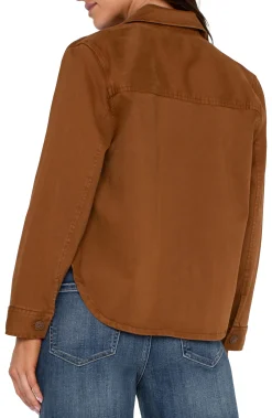 Liverpool Los Angeles Jackets-CROPPED SHIRT JACKET Jasperbrown