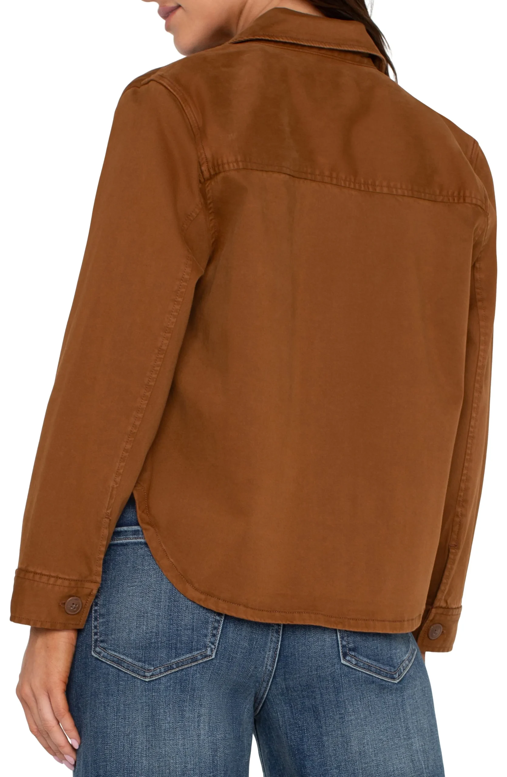 Liverpool Los Angeles Jackets-CROPPED SHIRT JACKET Jasperbrown
