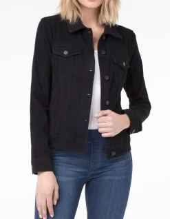 Liverpool Los Angeles Jackets|Jackets-DENIM JACKET POWERFLEX Blackrinse