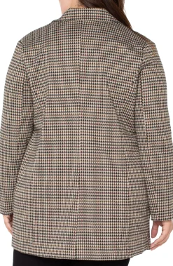 Liverpool Los Angeles Jackets-DOUBLE BREASTED LONGLINE BLAZER Blacktanhoundstooth