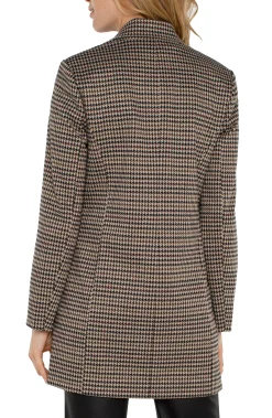 Liverpool Los Angeles Jackets-DOUBLE BREASTED LONGLINE BLAZER Blacktanhoundstooth